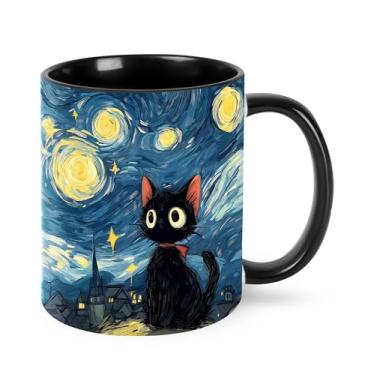Imagem de Yrebyou Caneca de café de gato, xícara de chá de cerâmica de 325 ml, para mulheres, homens, presentes de aniversário, Natal, escritório, casa, micro-ondas, novidade divertida