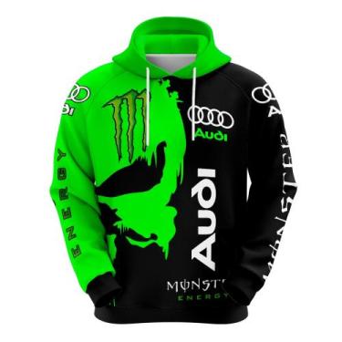 Imagem de Moletom Masculino Uniforme Monster Skull Moto Gp - Fabrica, Verde, GG