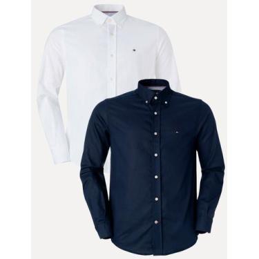 Imagem de Kit Camisas Masculinas Tommy Hilfiger Regular Core Oxford Azul Marinho