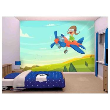 Imagem de Papel De Parede Infantil Quarto De Bebê Avião Azs178 - Você Decora