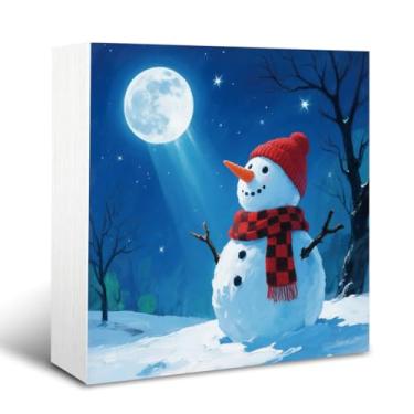 Imagem de Sinais de decoração de Natal, placa de caixa de madeira decorativa, decoração de dia de Natal, decorações de mesa de sala de estar, arte de decoração de mesa, presente inspirador para amigos ou