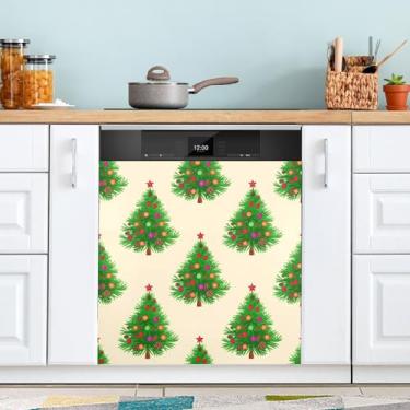 Imagem de ATTX Capa de ímã de lava-louças de árvores de Natal, 58,4 cm C x 66 cm A decoração da capa da máquina de lavar louça, decalques de armário doméstico adesivos de eletrodomésticos #398