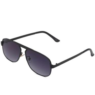 Imagem de JRLLFD Óculos de sol vintage de metal feminino, armação grande, clássico, masculino, para dirigir ao ar livre, UV400 (preto, gradiente, cinza)