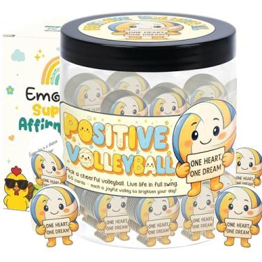 Imagem de Pote de voleibol positivo com 60 cartões de afirmação, presentes de voleibol para mulheres, homens, presente engraçado para mulheres, homens, amigos, cartões motivacionais, presentes de equipe de