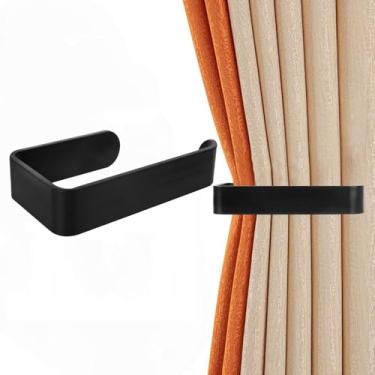 Imagem de Fivela de cortina acrílica sem perfuração (preto)