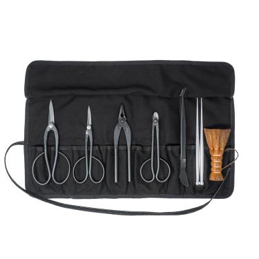 Imagem de KAKURI Japanese Bonsai Tool Set 7 Pcs, Made in JAPAN, Professional Bonsai Kit (Satsuki Scissors, Long Handle Bonsai Scissors, Jin Pliers, Wire Cutter, Bonsai Tweezers, Root Hook, Broom, Bag)
