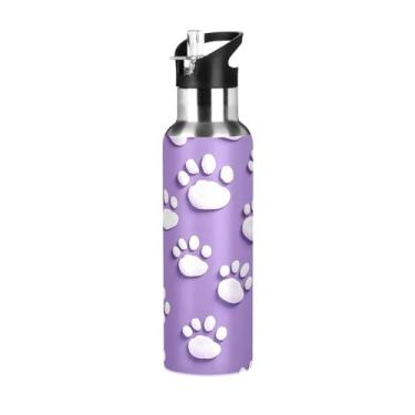 Imagem de Wassud Garrafa de água pata de aço inoxidável esportiva com canudo garrafas de água isoladas copo portátil de viagem 947 ml