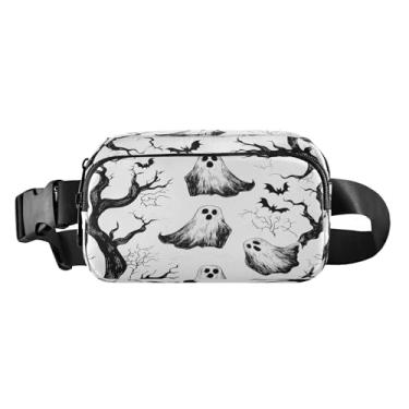 Imagem de CEBUGI Pochetes de caminhada para homens e mulheres, moda Halloween Boo resistente à água com cinto ajustável para treino, viagem, corrida