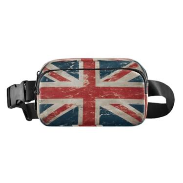 Imagem de CEBUGI Pochetes de caminhada para homens e mulheres, pochetes modernas com bandeira britânica resistente à água com cinto ajustável para treino, viagem, corrida