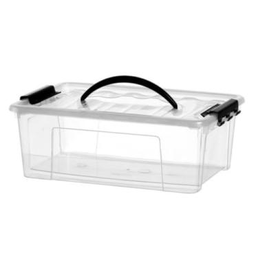 Imagem de Caixas Organizadoras Container com Tampa e Trava - Transparente Empilhável Ideal para Brinquedos Pequenos Maquiagem e Utensílios Domésticos