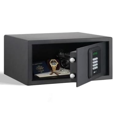 Imagem de ISLANDSAFE Cofre seguro para hotel de 3 metros cúbicos e cofre de segurança doméstica com teclado digital, montagem no chão, parede de dinheiro, caixa de cofres de escritório para iPhone, joias, arma