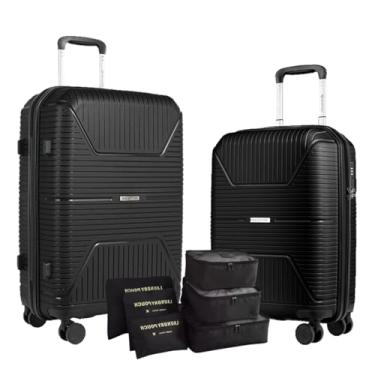 Imagem de Kit de Malas de Viagem Bordo + Grande Sestini em Polipropileno Resistente + Kit Organizador Necessaire (KIT)