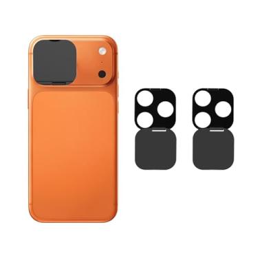 Imagem de EYSOFT Capa de lente de câmera compatível com iPhone 17 Pro/17 Pro Max, protetor de lente de câmera para proteger a privacidade e segurança, adesivo forte preto-pacote com 2