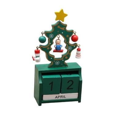 Imagem de Vaveren Calendário do Advento de Madeira com Contagem Regressiva para o Natal, Calendário Perpétuo de Natal Criativo com Blocos Numéricos para Quarto, Style D