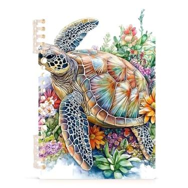 Imagem de Burbuja Caderno Turtle in The Sea, papel pautado universitário A5 com 60 folhas, fichário para escritório, 1 pacote