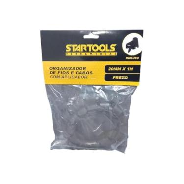 Imagem de Organizador de Fios e Cabos com Aplicador, Plástico, 20mm x 1m, Preto, 77g, Inclui Aplicador