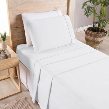 Imagem de Jogo De Cama Premier Solteiro 02 Peças Hipercal 200 Fios 80% Algodão, 20% Poliéster - Branco
