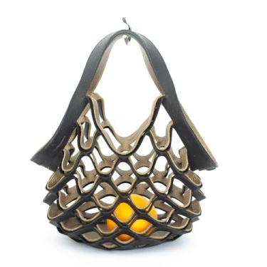 Imagem de The Zest Bag - Bolsa de couro dobrável feita à mão, sacola feminina de luxo, bolsa de mão vazada, A