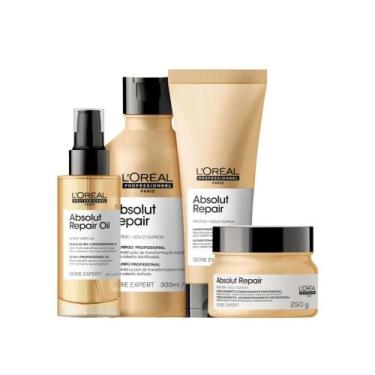 Imagem de L'Oréal Absolut Repair Gold Quinoa Kit 4 Produtos - LOréal Professionn