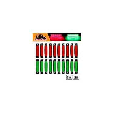 Imagem de Meerkatt (Pacote com 20 3,8 polegadas 10 vermelho e 10 verde 6 LED seta marcador lateral lâmpada de liberação luzes traseiras caminhão trailer trailer caminhão barco caravana iate ATV van ônibus