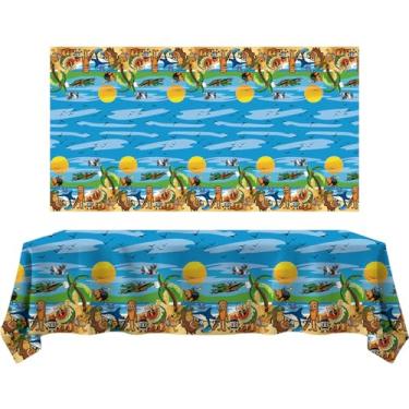 Imagem de Decorações de feliz aniversário Brainrot italiano, pano de fundo Tralalero Tralala, decoração de mesa com tema animal de desenho animado para festa infantil