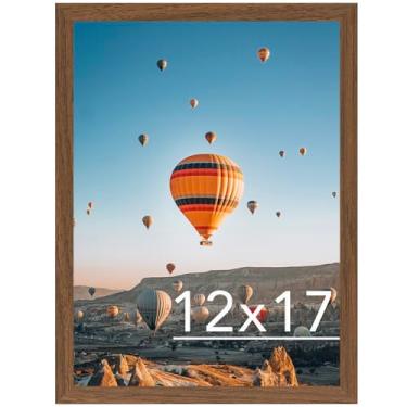 Imagem de JCJMY Moldura marrom de 30 x 43 cm, para pendurar na parede, horizontal ou verticalmente, porta-retrato de galeria de 30,5 x 43,3 cm com acrílico resistente a estilhaçamento, marrom