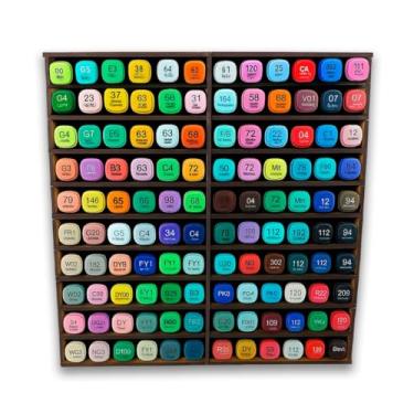 Imagem de Nicho Organizador Expositor 120 Canetas Canetinhas Touch - Para 100 Canetas, Display Fixo e Resistente, Ideal para Organização de Escritório, Estúdio ou Material Escolar | Design Prático.