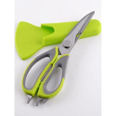 Imagem de Tesoura de cozinha doméstica de aço inoxidável Tesoura magnética multifuncional Tesoura de geladeira