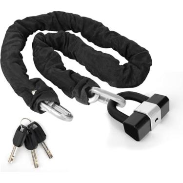 Imagem de Heavy Duty Motorcycle Chain Lock 0.4In/10mm x 10 Ft with 17mm Thick Anti-Theft Cut Proof U-Lock and 3 Keys, Ideal for Motorcycle, Bikes, Generator, Gates, Scooter, Equipment_AB