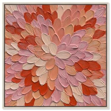 Imagem de Shades of Rose Canvas Print Flower Wall Art por Art Remedy, moldura prateada, 76 x 76 cm