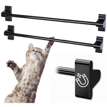 Imagem de Skywin Suporte de toalha magnético para geladeira – pacote com 2 porta-toalhas, barra magnética de toalha, com comprimento ajustável – cabe em toalhas e facilmente anexável (preto)