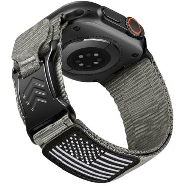 Imagem de Pulseira masculina magnética de nylon resistente para Apple Watch Ultra 3 2 1 de 49 mm, 46 mm, 45 mm e 44 mm para Apple Watch SE 3, 2nd 1, séries 10, 9, 8, 7, 6, 5, 4