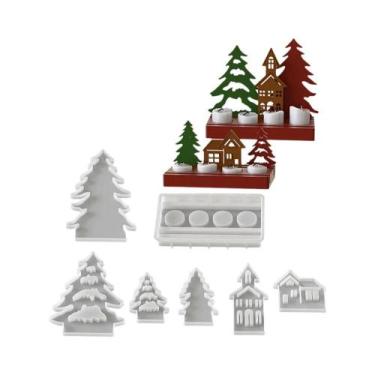 Imagem de Molde De Silicone Para Suporte De Vela Em Forma De Árvore De Natal E C