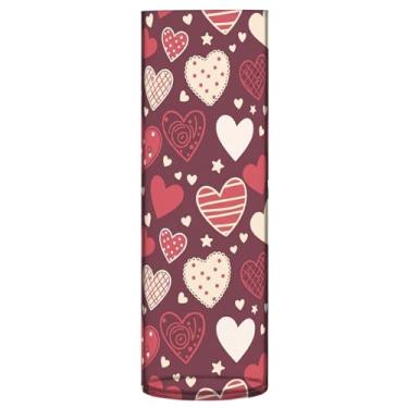 Imagem de CEBUGI Vaso de flores com estampa de corações 10 x 30 cm, vaso cilíndrico para flores, vaso transparente inquebrável para festa de casamento, decoração de casa
