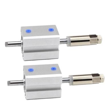 Imagem de SDAJ12/16mm Ferramentas de pistão de ação dupla liga de alumínio cilindro pneumático compacto de ar fino curso ajustável (SDAJ12x20-20)