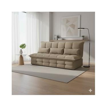 Imagem de Sofá-Cama 2 Lugares Luizzi Monalisa Revestido em Tecido Boucle Encosto Reclinável - 205cm de Largura