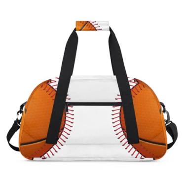 Imagem de Bolsa esportiva infantil para meninos – bolsa esportiva para academia, bolsa de transporte de fim de semana para viagem, escola, treino, treino, Estampa de beisebol, 18.9 x 8.7 x 10.6