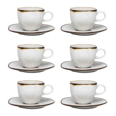 Imagem de Jogo de 6 Xícaras Grandes Com Pires Oxford Ryo Maresia 220ML