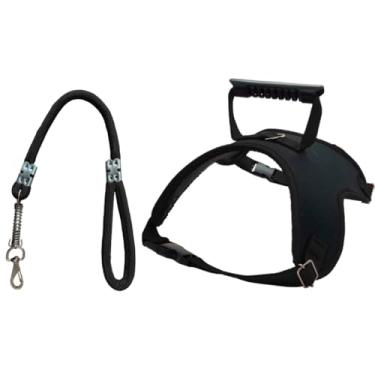 Imagem de Peitoral Elite Ajustável para Cães com Guia Amortecida – Conforto, Segurança e Alta Resistência para Passeios | Anti-Puxão | Material Durável(Preto,P)