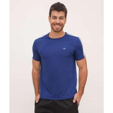 Imagem de Camiseta Masculina Fitness Manga Curta MR-28002, Azul, P