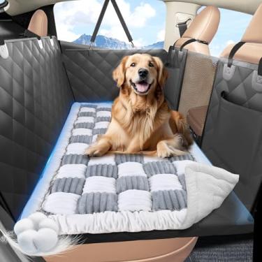 Imagem de Cama para cães no banco de trás antiderrapante, cama de cachorro para assento traseiro do carro macia e confortável, tapete de cama para animais de estimação para viagem, cobertor de carro de animal