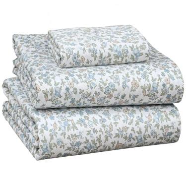 Imagem de RUVANTI Jogo de cama solteiro de cetim 100% algodão - Tecido de cetim macio e sedoso para uma sensação de hotel de luxo, bolso profundo de 40,64 cm, refrescante, respirável e durável, 3 peças, Vibe