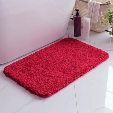 Imagem de Tapete de banheiro, tapete de banho de água absorvente extra macio antiderrapante, secagem rápida, tapete de banho para piso de banheiro, acessórios de decoração de casa (tamanho: 15,74 × 60 cm, cor