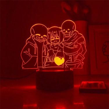 Imagem de Jogo Night Light 3D Undertale Sans com base em acrílico e ABS