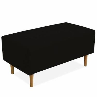 Imagem de Puff Sala De Estar Cléo W01 Pés Palito 90 Cm Suede Preto - LYAM DECOR