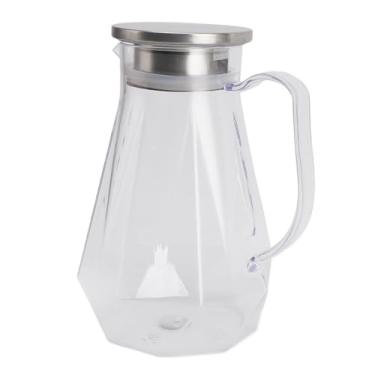 Imagem de GLOGLOW Bule 1500ml Chaleira Fria Acrílica Transparente para chá e Limonada, Resistente Ao Calor, Portátil, Jarra de água para Uso Doméstico e de Escritório Com Tampa, Nan (Estilo 2)