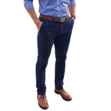 Imagem de Calça Social Masculina Executiva - Mitchelgutto, Azul marinho, 40