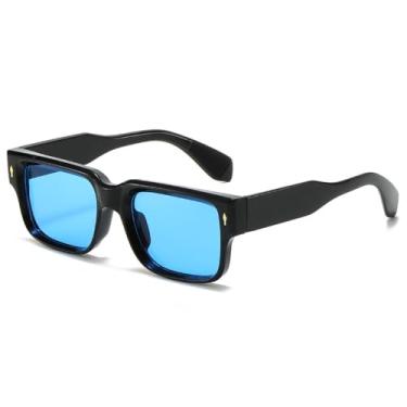Imagem de Óculos de Sol UV400 - Estampa Leopardo Azul Degradê em Cores Doces para Homens e Mulheres, Esportes ao Ar Livre, Corrida e Ciclismo, Preto e Azul