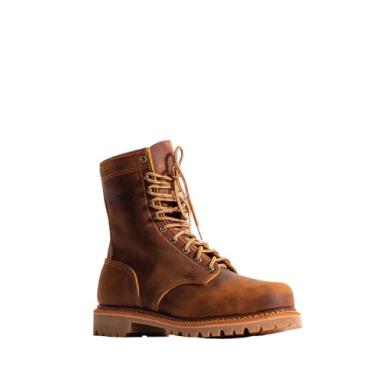 Imagem de Abilene Silverado Bota de trabalho masculina com cadarço e bico de aço bronze, Bronzeado, 8 Wide
