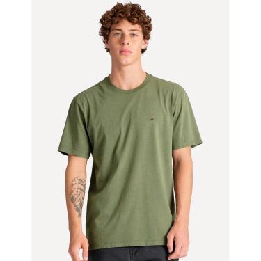 Imagem de Camiseta Tommy Jeans Masculina Regular Jersey C-Neck Flag Verde Oliva-Masculino